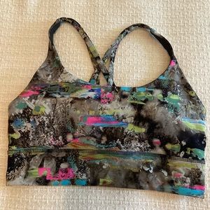 Lululemon longline energy bra- paint drift multi size 8